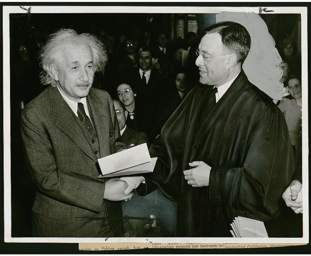 Einstein becomes a US citizen, 1940.